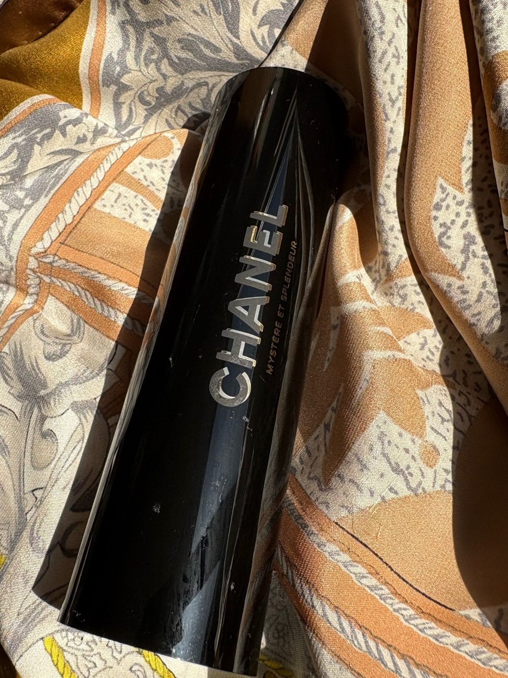 CHANEL Black Glossy Sunglasses Case with Silver Logo